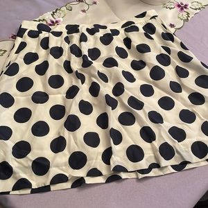 J Crew white blue polkadots skirt